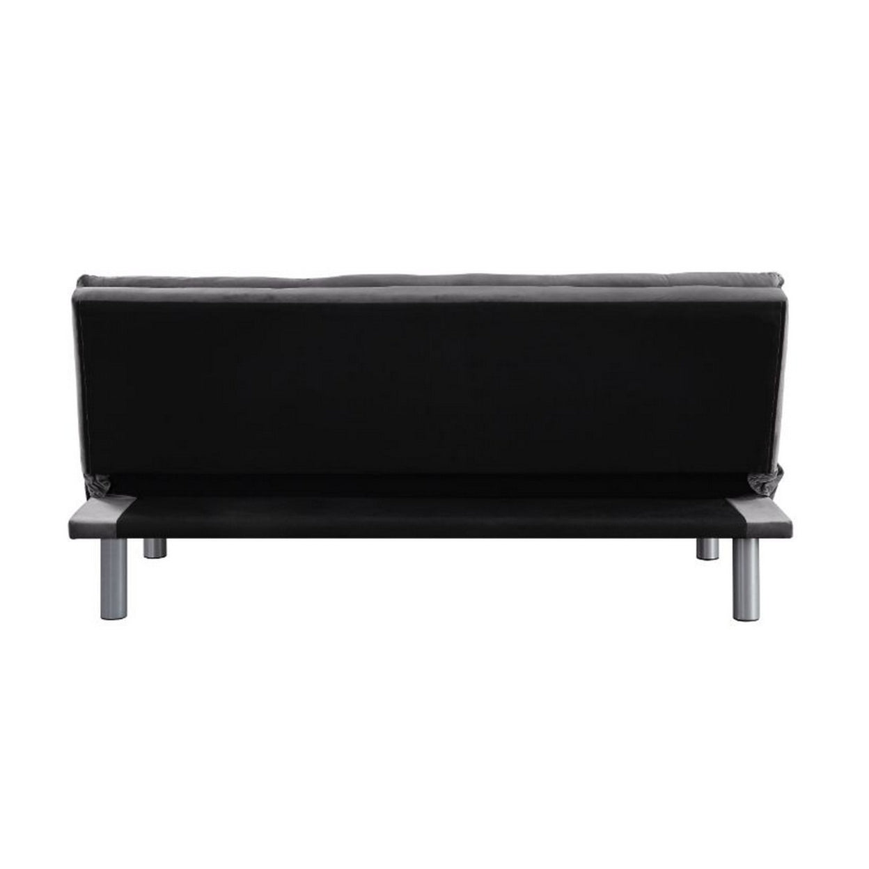 Adjustable Sofa with Diamond Tufting and Metal Legs, Gray- Saltoro Sherpi