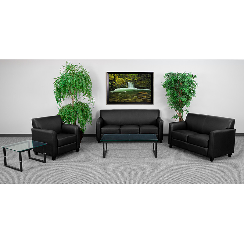 Black Leather Reception Set   Contemporary   Living Room Furniture Sets   by Beyond Design  ampMore  Houzz