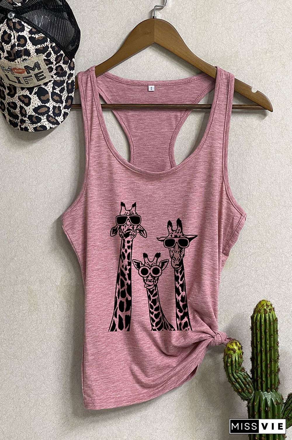 funny Giraffes with glasses Sleeveless Tank Top Wholesale