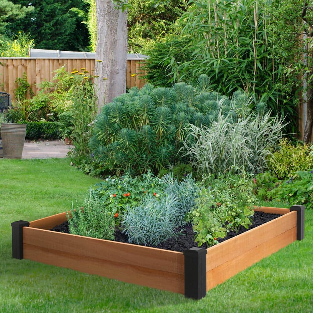 Outdoor Essentials Haven 4 ft. x 4 ft. Natural Cedar Raised Garden Bed (7 in. H) 472546