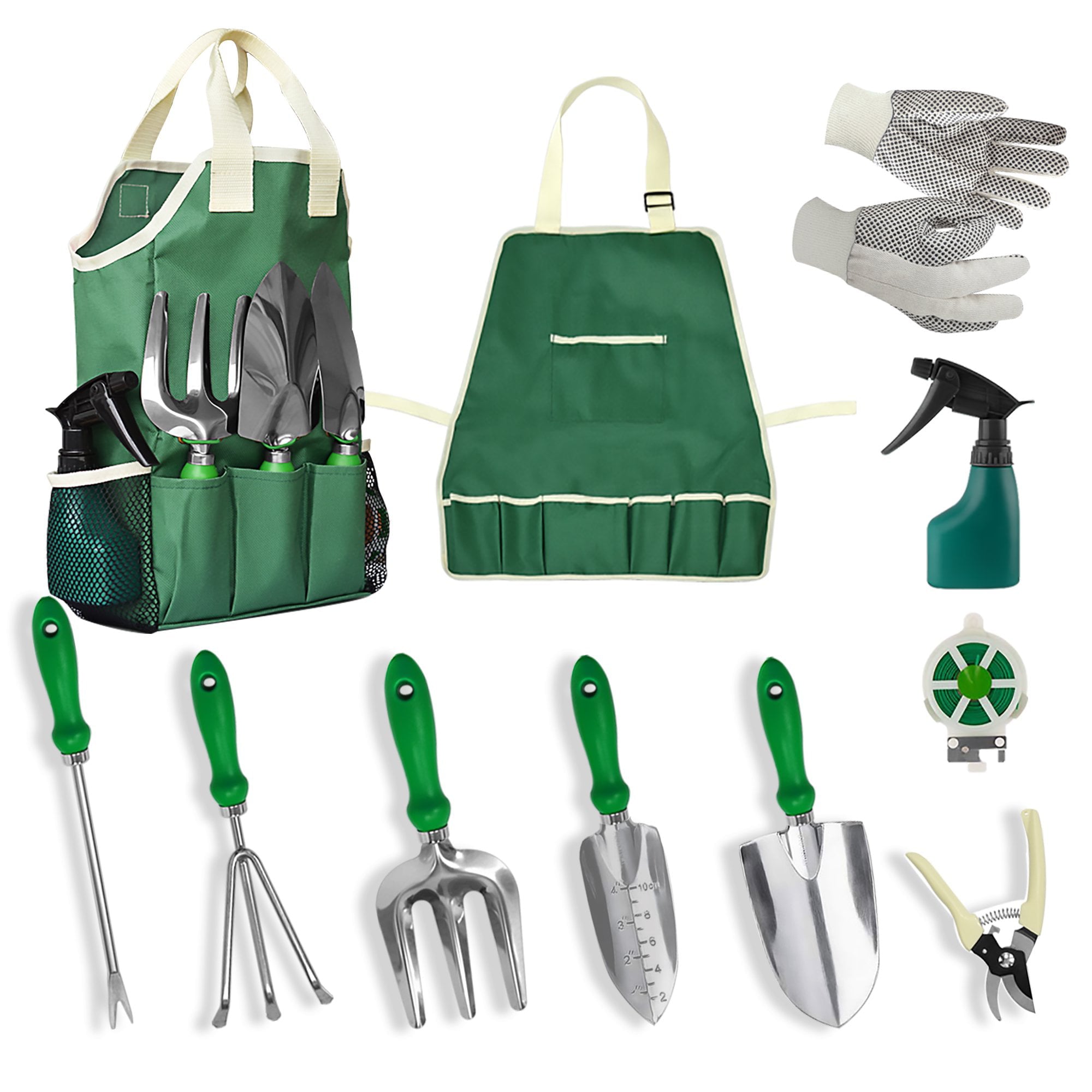 GardenHOME Garden Tool Set, 11Pcs Garden Set Gardening Equipment Tote Bag Adjustable Canvas Gardening Apron