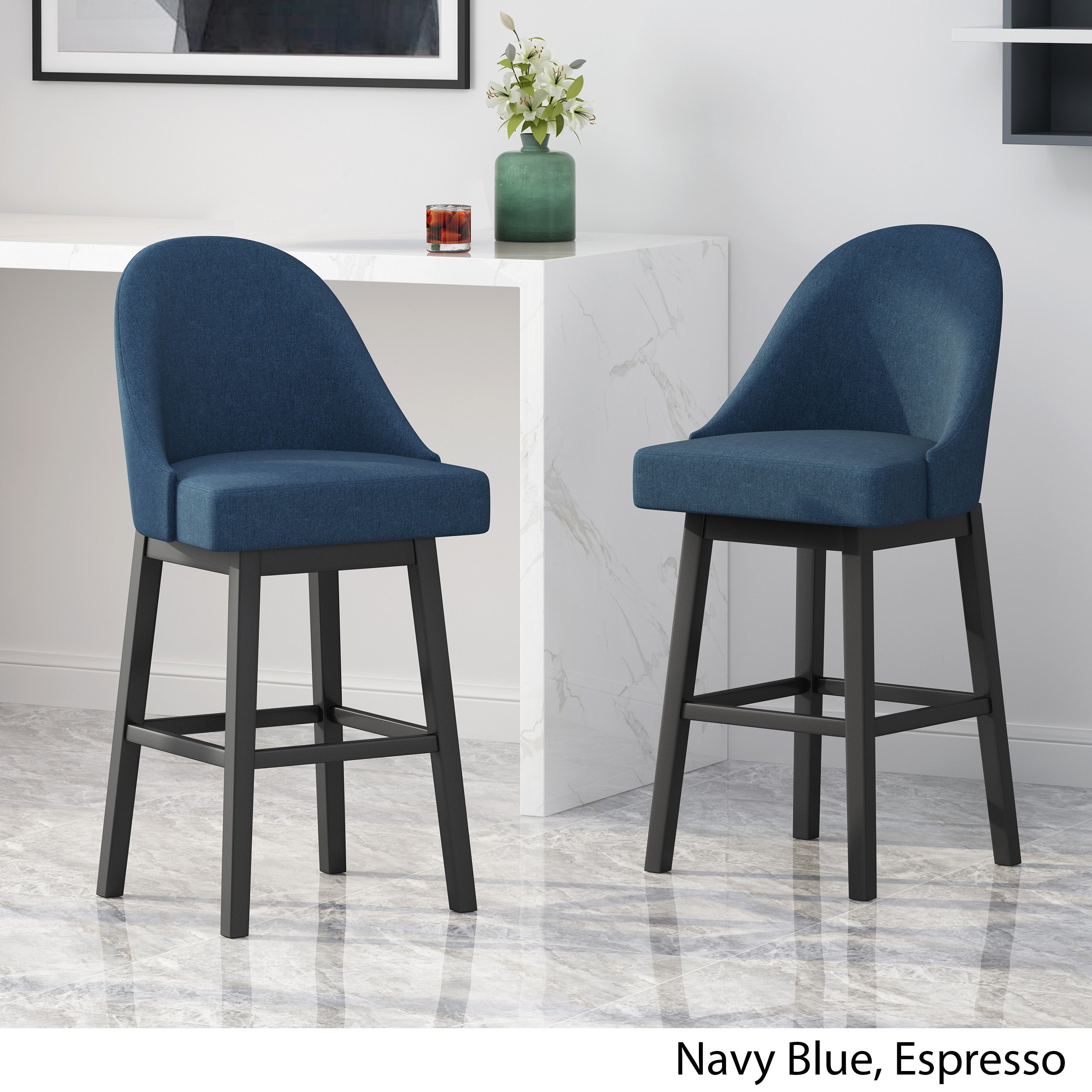 Andriel Modern Upholstered Swivel Bar Stool