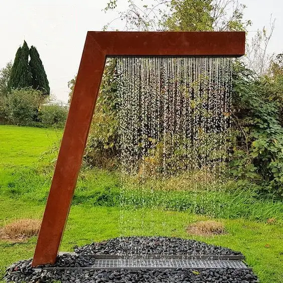 corten steel fountain metal fountains large metal water fountains