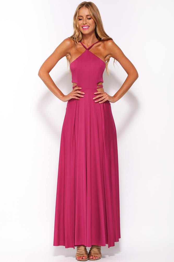 Kiss My Lips Maxi Dress Fuchsia