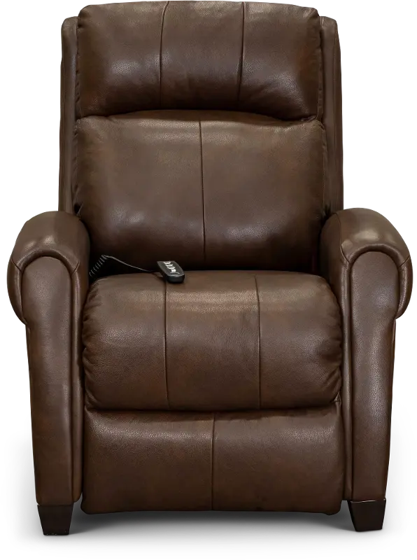 Saturn Brown Leather-Match Zero Gravity Power Recliner