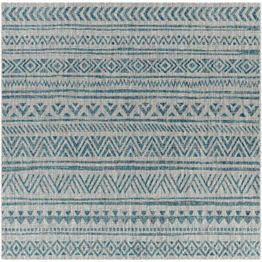 Eagean Traditional Indoor/Outdoor Aqua Rug