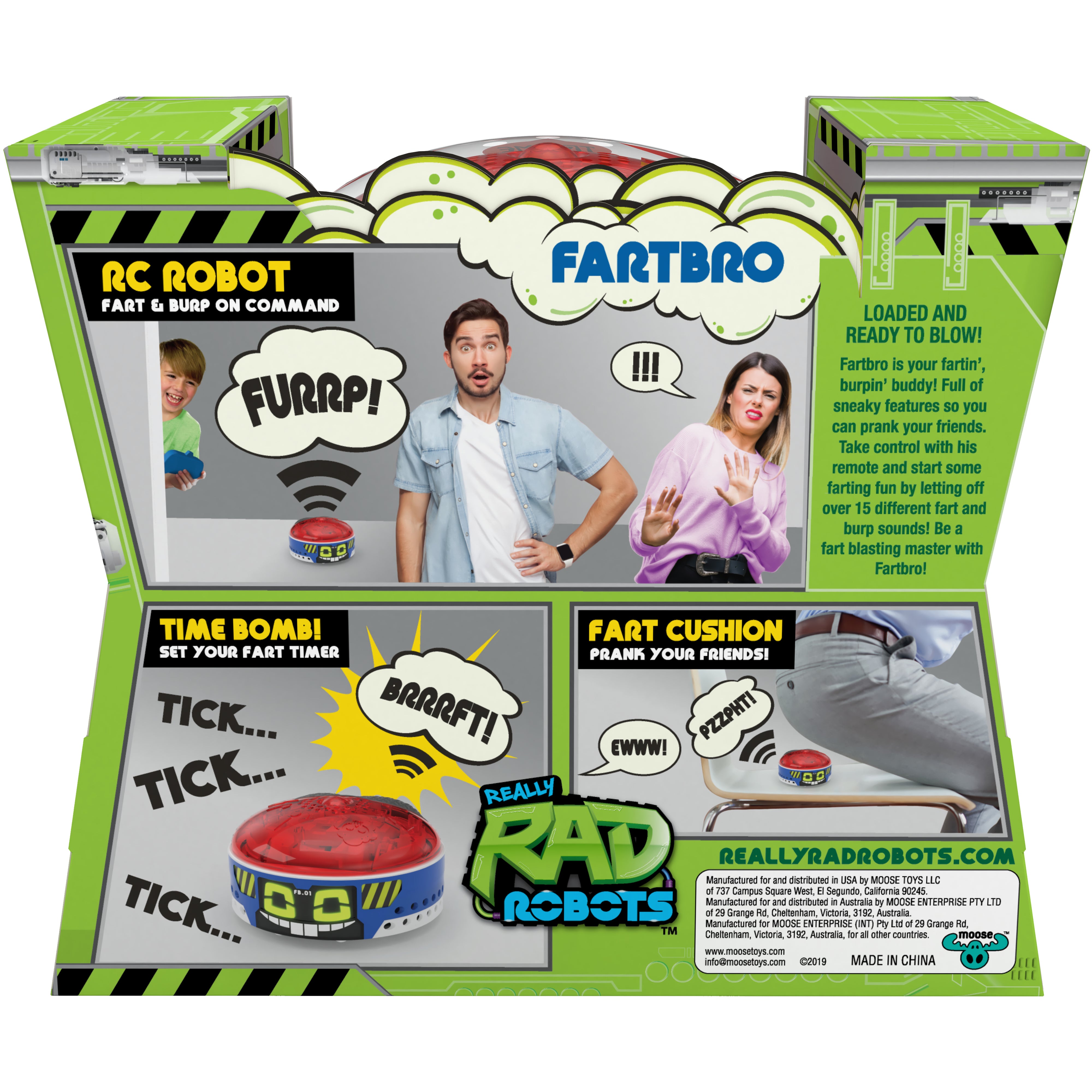 Really RAD Robots - Fartbro - Electronic Remote Control Farting Robot， Toys for Kids， Boys， Ages 5+