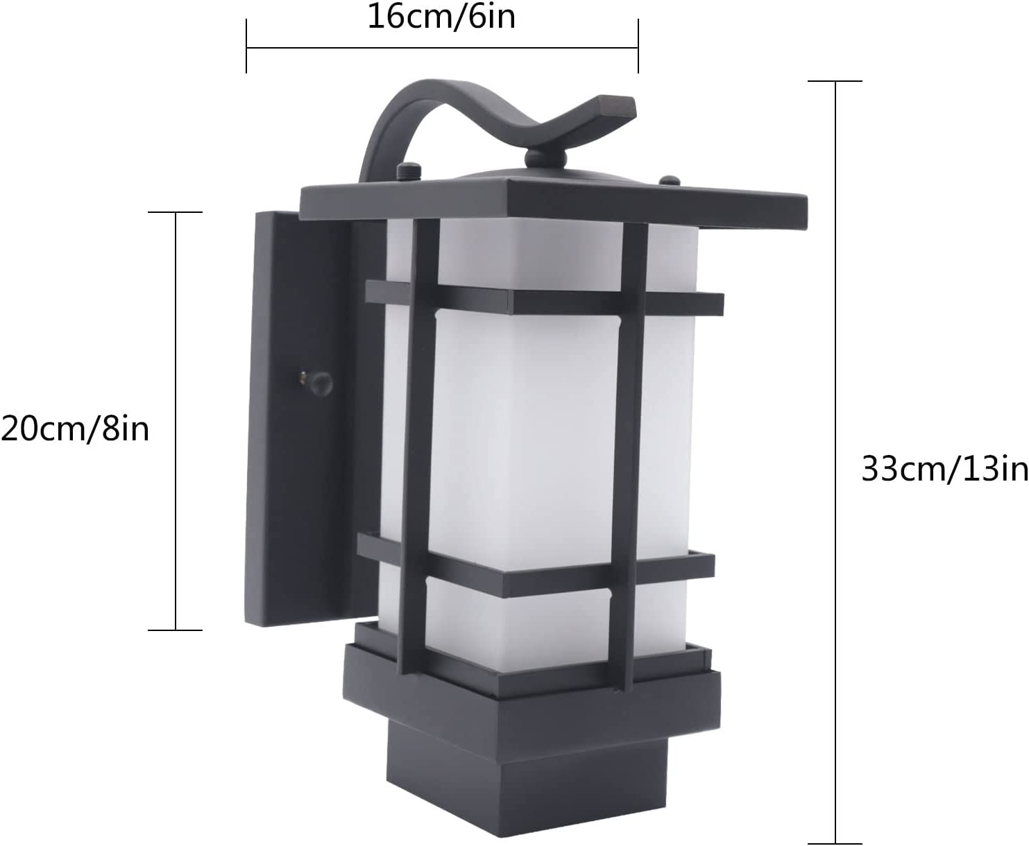 DENEST Outdoor Lantern Wall Light Exterior Patio Garden Rustic Wall Lamp Fixture E27