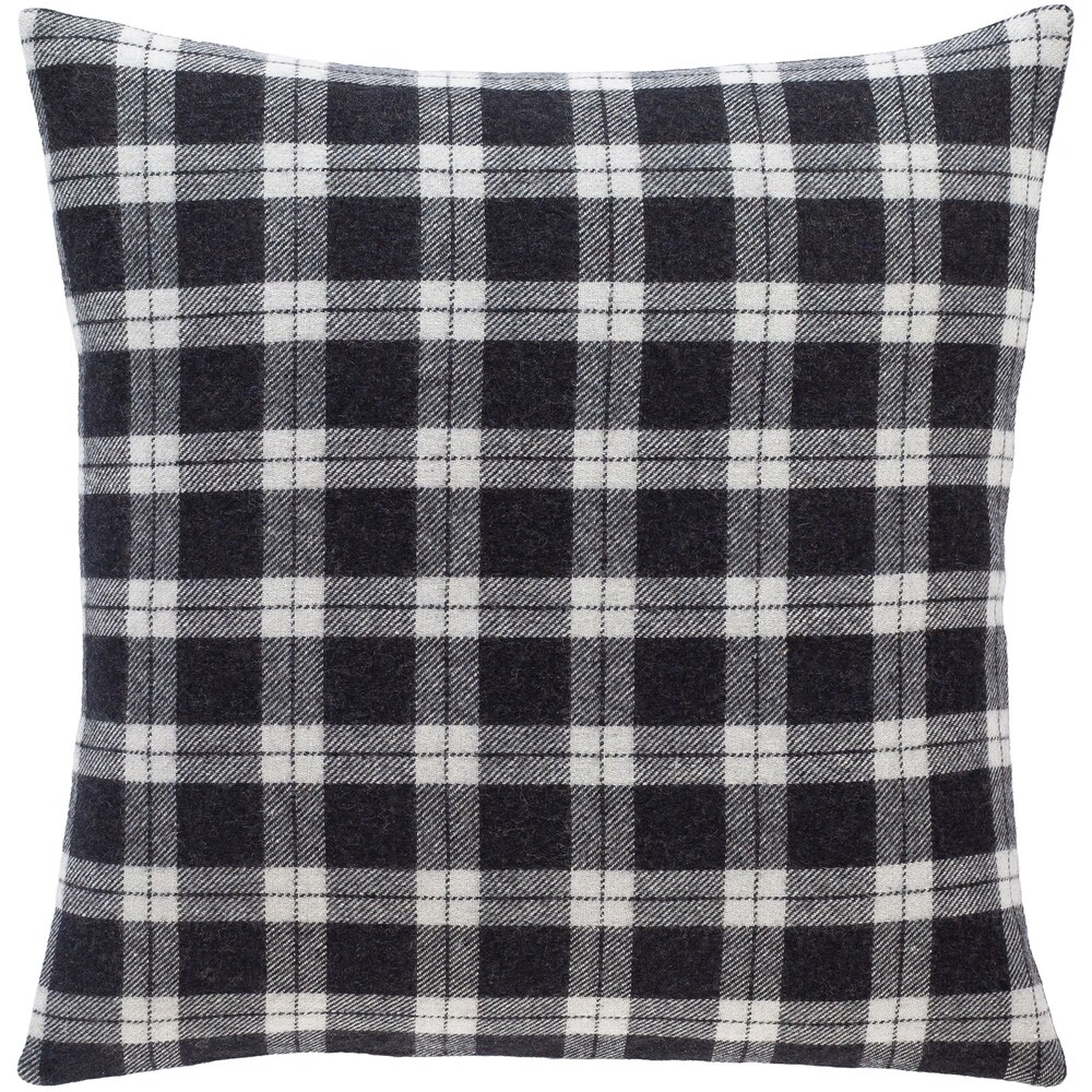 Suri Classic Black   Grey Plaid Throw Pillow