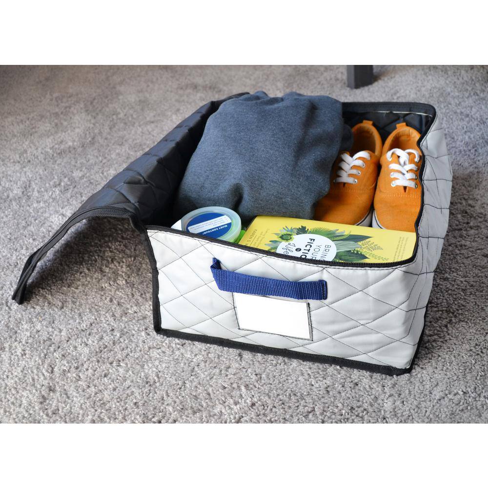 Simple Living Solutions 17-Gal. Quilted Under the Bed Bundle in Grey - Small and Medium 811224-LQ-G