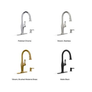 KOHLER Hamelin Single Handle Pull Down Sprayer Kitchen Faucet in Matte Black K-R33446-SD-BL