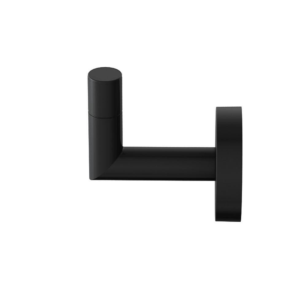 PRIVATE BRAND UNBRANDED Cartway Modern Wall Mounted Bathroom Robe Hook in Matte Black Finish 2550MB-RH