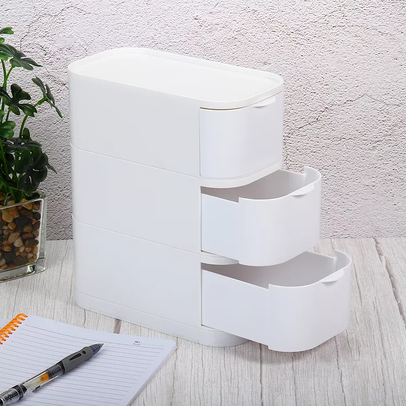 Desktop Drawers Plastic Storage Box Makeup Stationery Desk Organizer