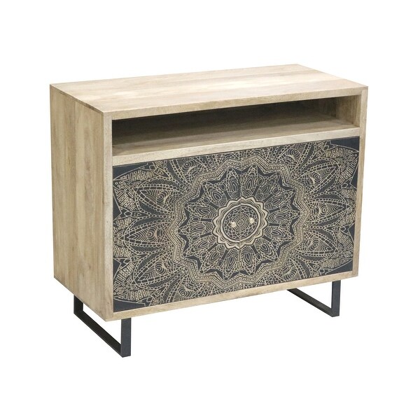 DH BASIC Wood Accent Cabinet with Screen Printed Pattern by Denhour