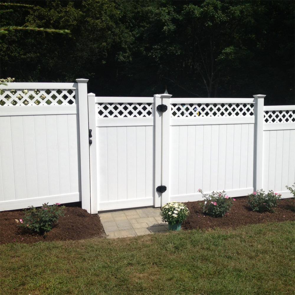 Weatherables Ashton 6 ft. H x 8 ft. W White Vinyl Privacy Fence Panel Kit PWPR-LAT-6X8