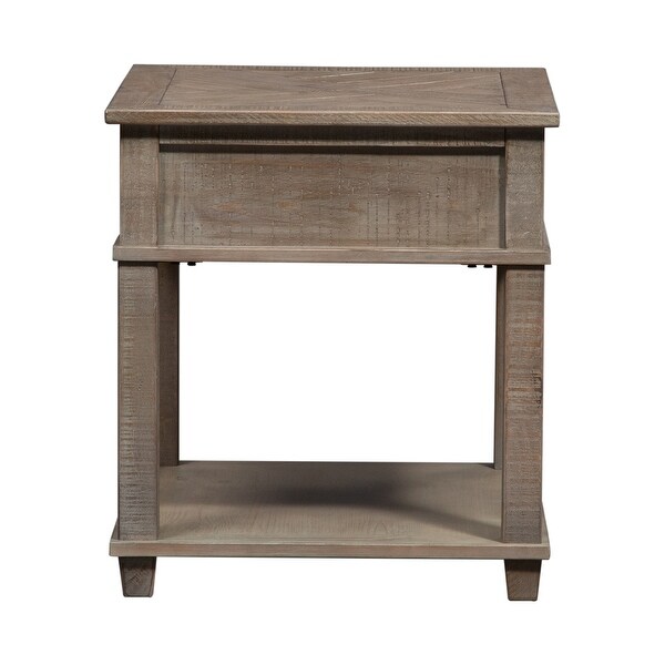 Parkland Falls Weathered Taupe Rectangular End Table