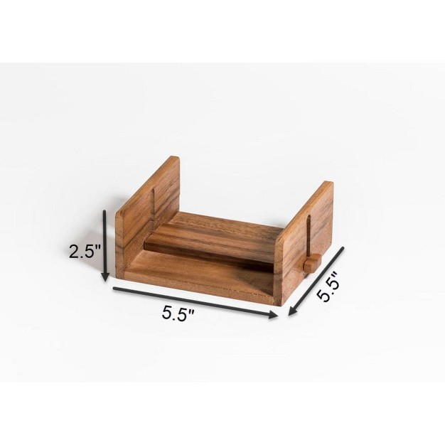 Kalmar Home Solid Acacia Wood Cocktail Napkin Holder