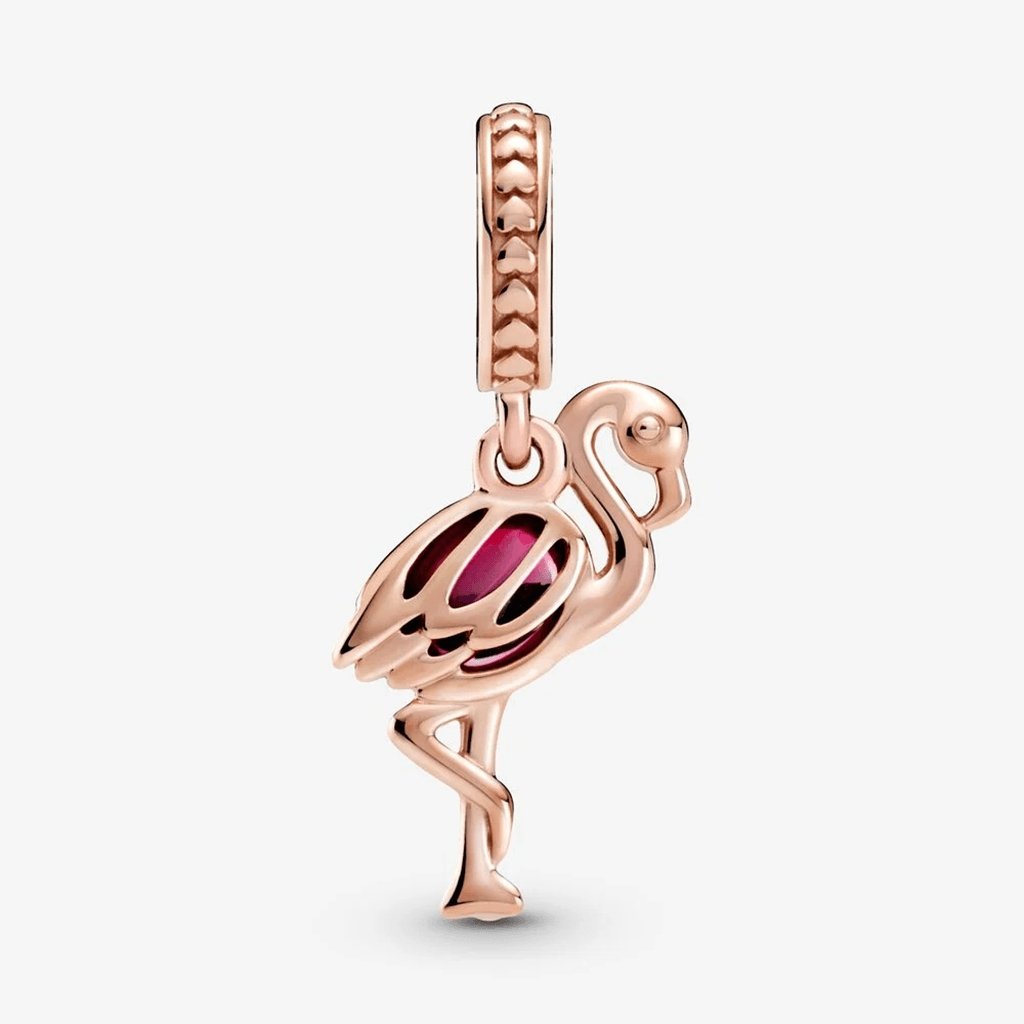 PANDORA  Pink Murano Glass Flamingo Dangle Charm