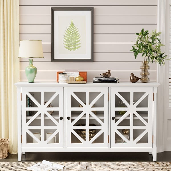 Modern Console Table Sideboard for Living Room With 3 Doors