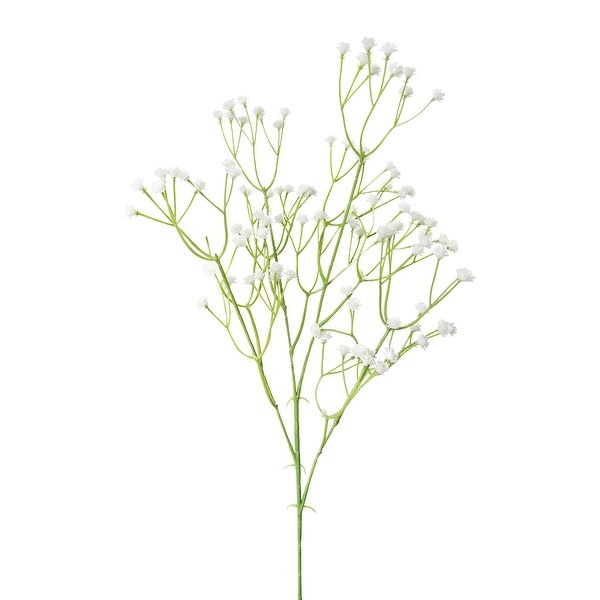 Set of 12 White Artificial Baby's Breath Gypsophila Plastic Filler Flower 24in