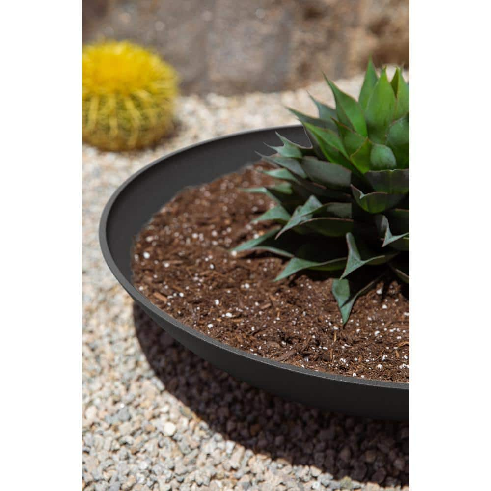 Veradek Lane Bowl 24 in. Black Plastic Round Planter (2-Pack) LBV24B-2PK