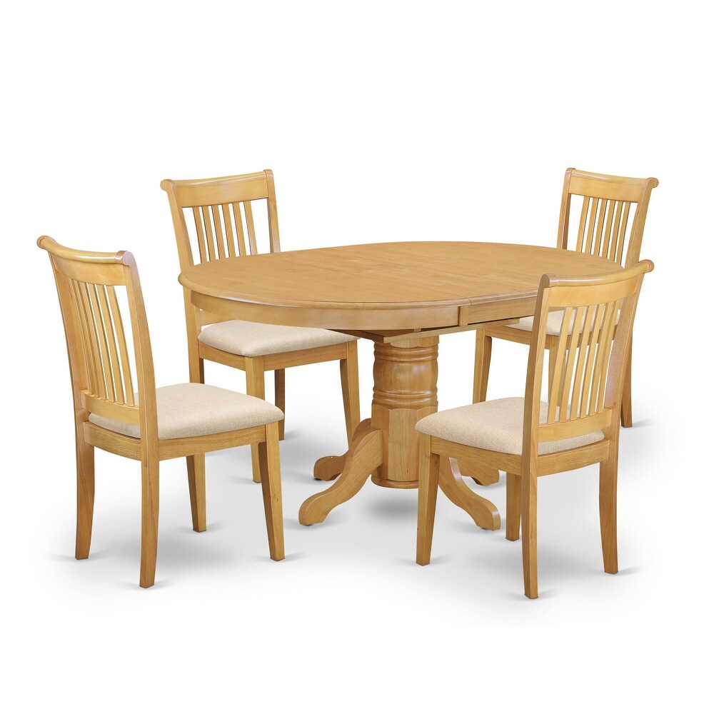 East West Furniture Modern Dining Table Set  an Oval Wooden Table and Dining Room Chairs  Oak (Pieces   Seat Options)