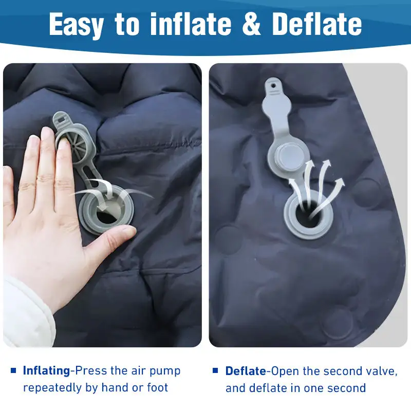 Hot Sale Ultralight Double Portable Adult foot inflatable Mattress Inflatable Camping Mat