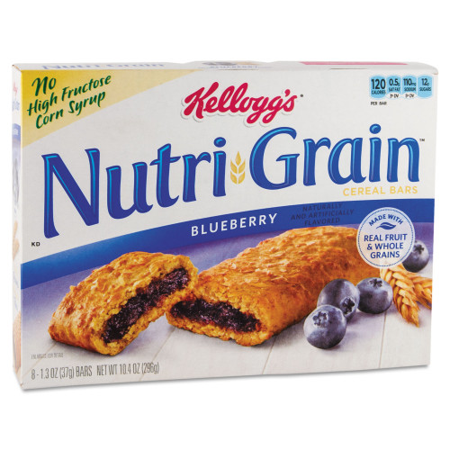 Kellogg's Nutri-Grain Soft Baked Breakfast Bars， Blueberry， Indv Wrapped 1.3 oz Bar， 16/Box (35745)