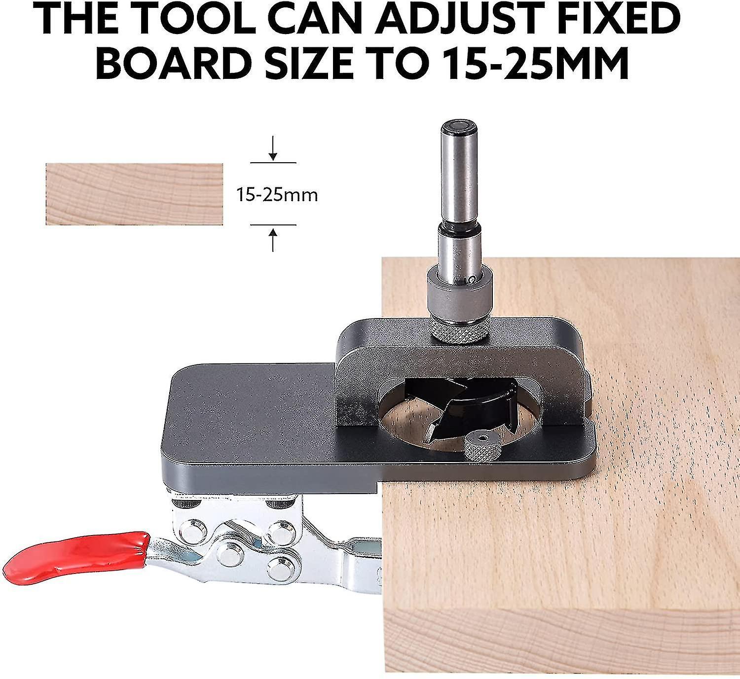 Hinge Jig 35mm Hole Opener， 35mm Cabinet Hinge Jig Drilling Hole Puncher Accurate