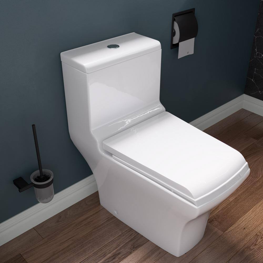 EAGO 1-Piece 0.81.32 GPF Dual Flush Elongated Toilet in White TB356