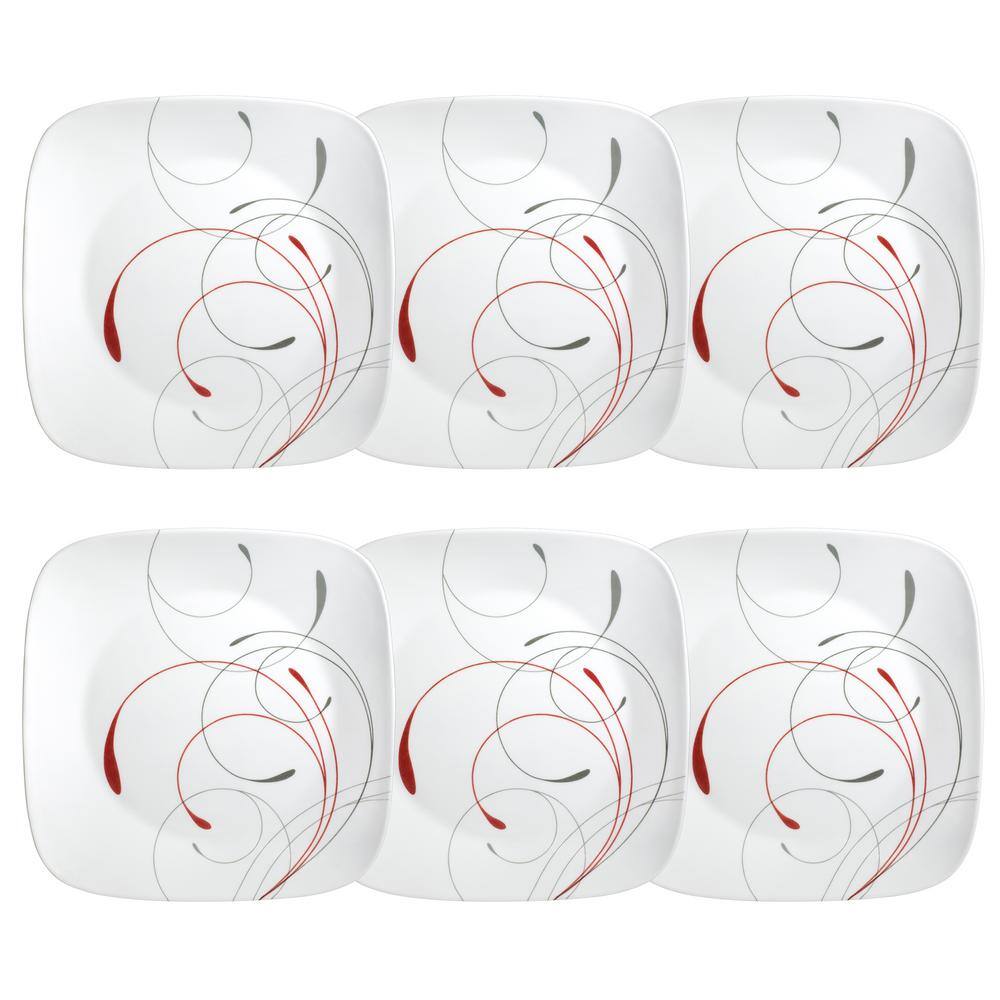 Corelle Splendor Vitrelle Square Splendor Vitrelle 6-Piece Patterned White Glass Dinnerware Set (Service for 6) 1107746