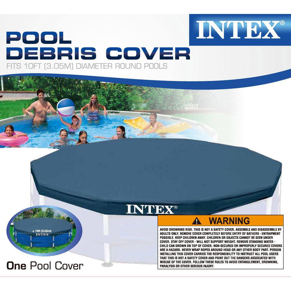 INTEX 10x2.5 ft. D Metal Frame Above Ground Pool, Pool Cover, Filter Cartridge, Filter Pump (2-Pack), 1718 Gal., 49 lbs. 28200EH + 28030E + 2 x 29007E + 28601EG