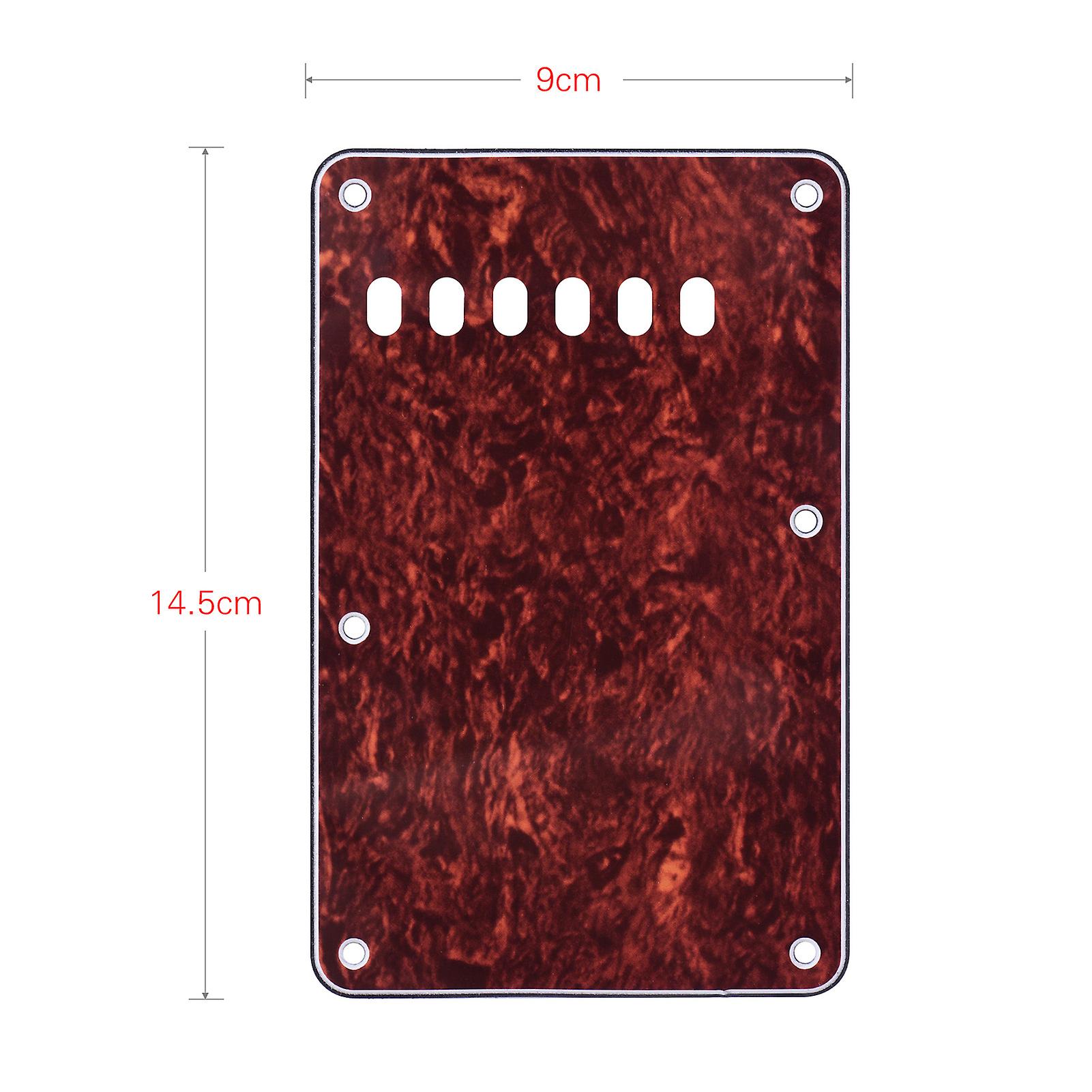 6 Holes 3-ply Guitar Backplate Tremolo Back Cover Replacement For St Electric Guitar Red  Tortoise Shell