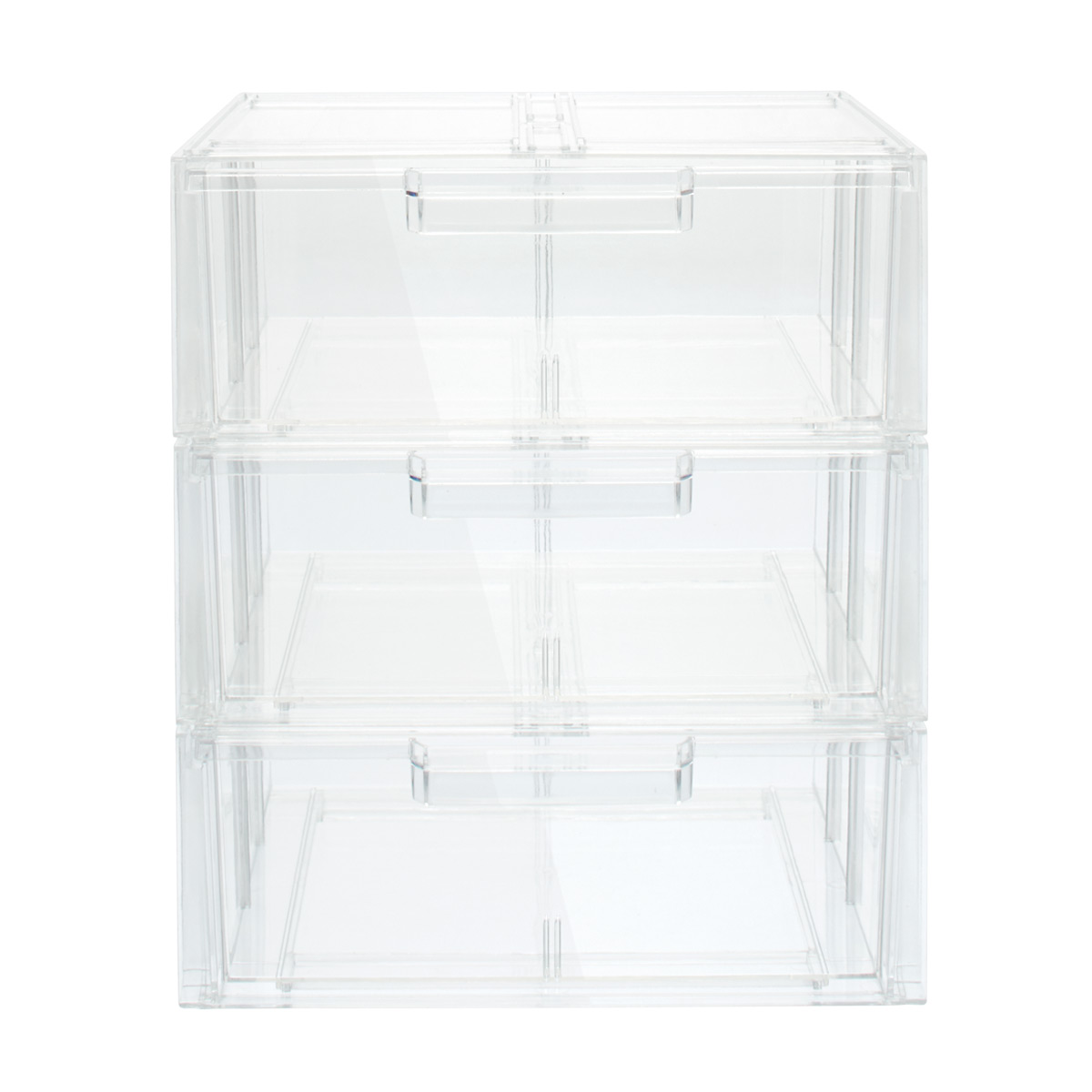 Clear Stackable Shirt amp Accessory Drawer Case of 3