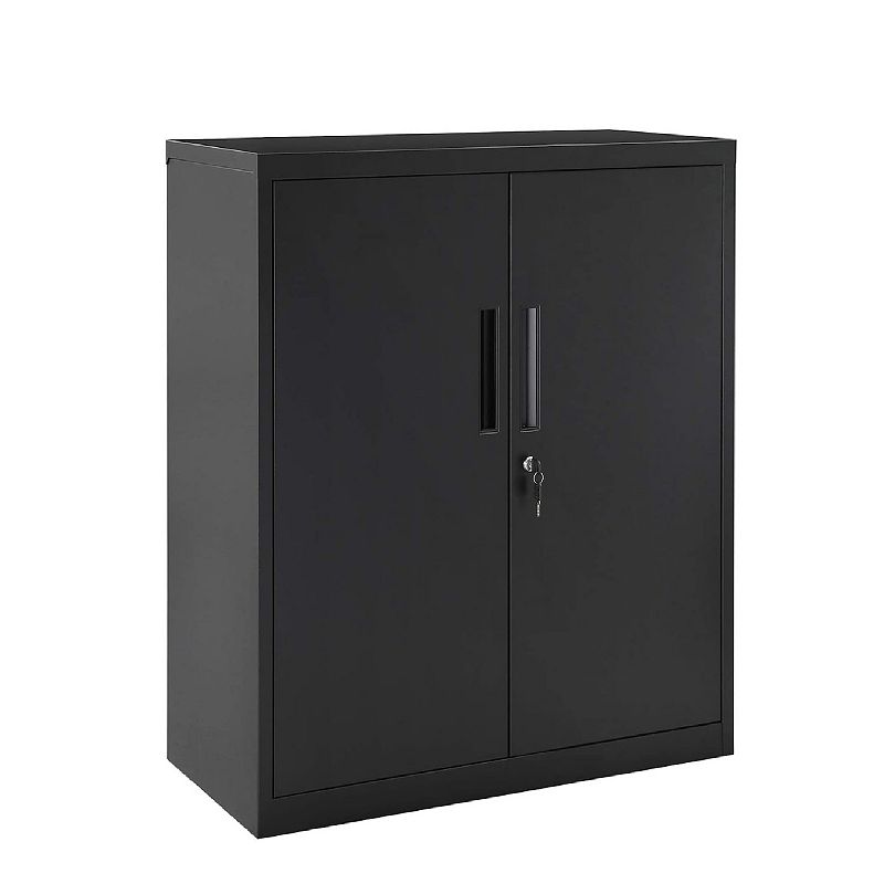 Steel Storage Cabinet， Office Cabinet with Storage Shelves and Double Doors