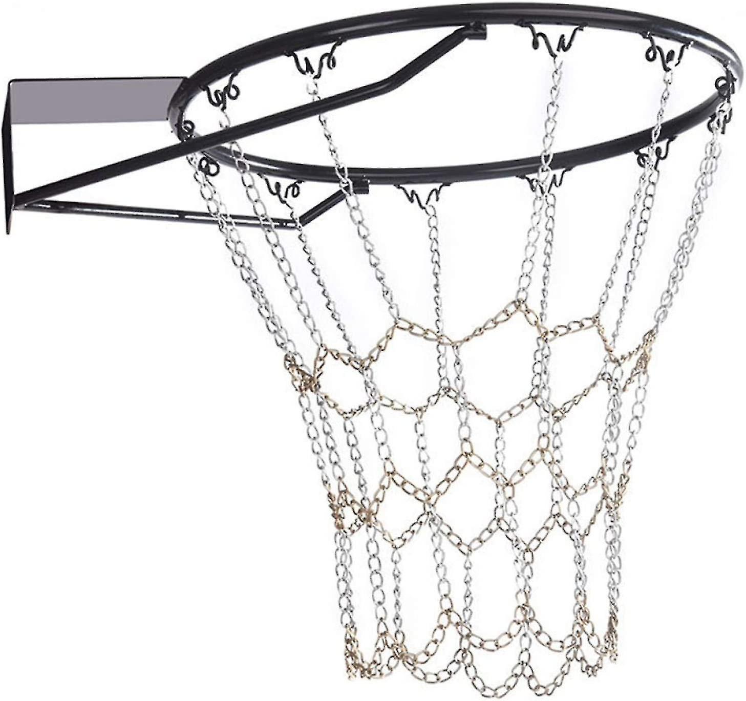 Basketball Net， Durable Heavy Duty Metal Chain Replacement With 12 Hooks Indoor Outdoor Sporting Hoo