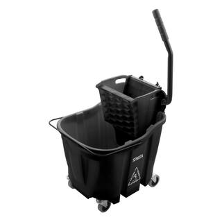 Sparta 8.75 gal. Black Polypropylene Mop Bucket with Wringer 8690403