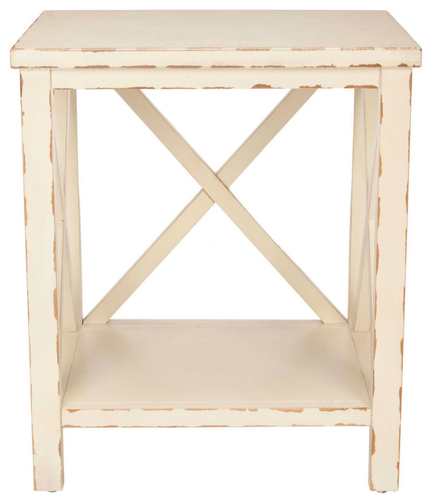 Harris End Table  Vintage Cream   Farmhouse   Side Tables And End Tables   by Rustic Home Furniture Deco  Houzz