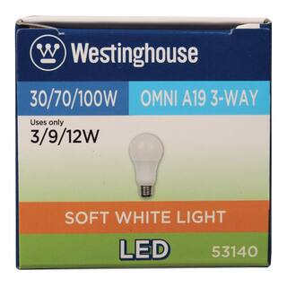 Westinghouse 3070100W Equivalent Soft White Omni A19 3-Way LED Light Bulb 5314000