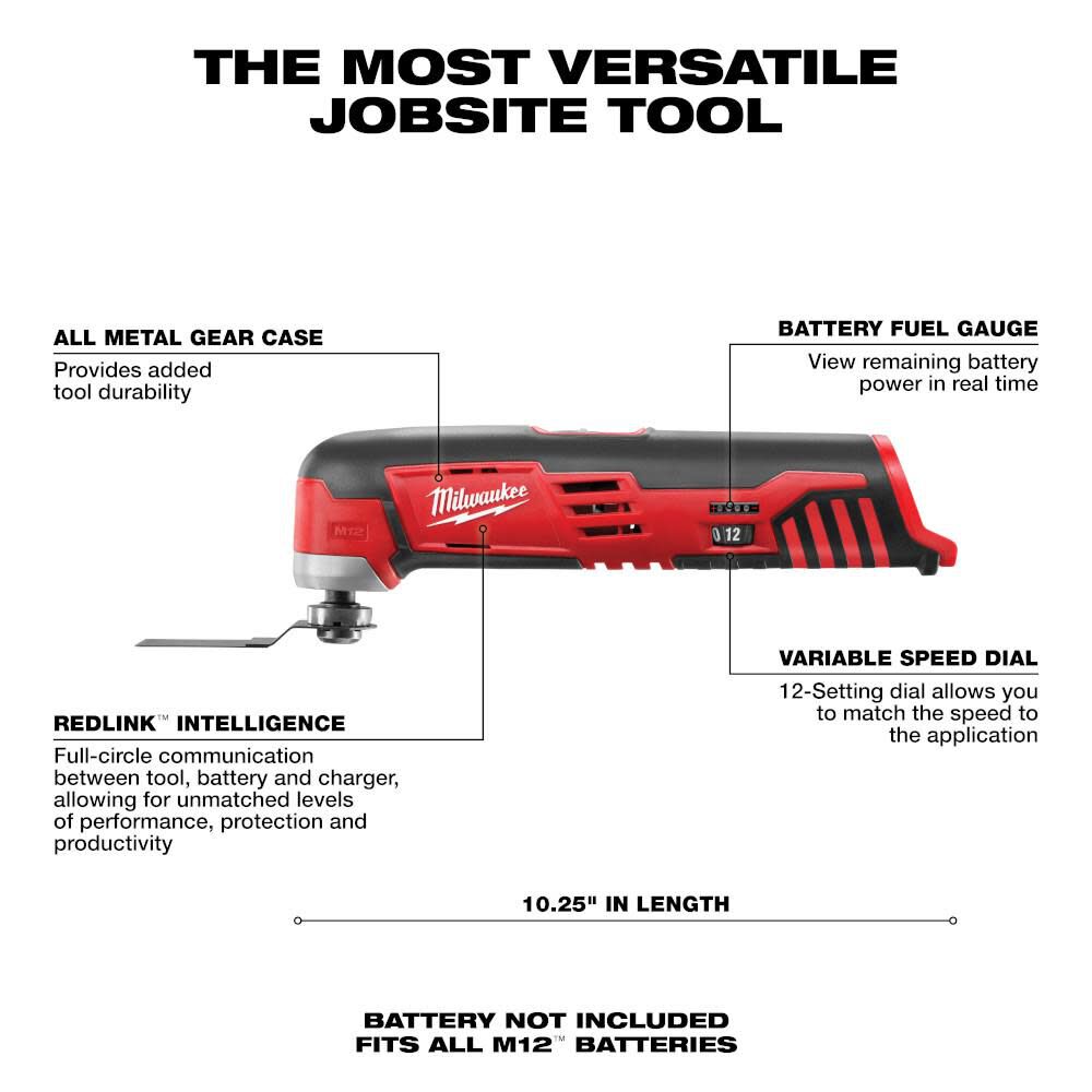 MW M12 FUEL Installation Drill/Driver Kit and Multi Tool Bundle 2505-22-2426-20 from MW