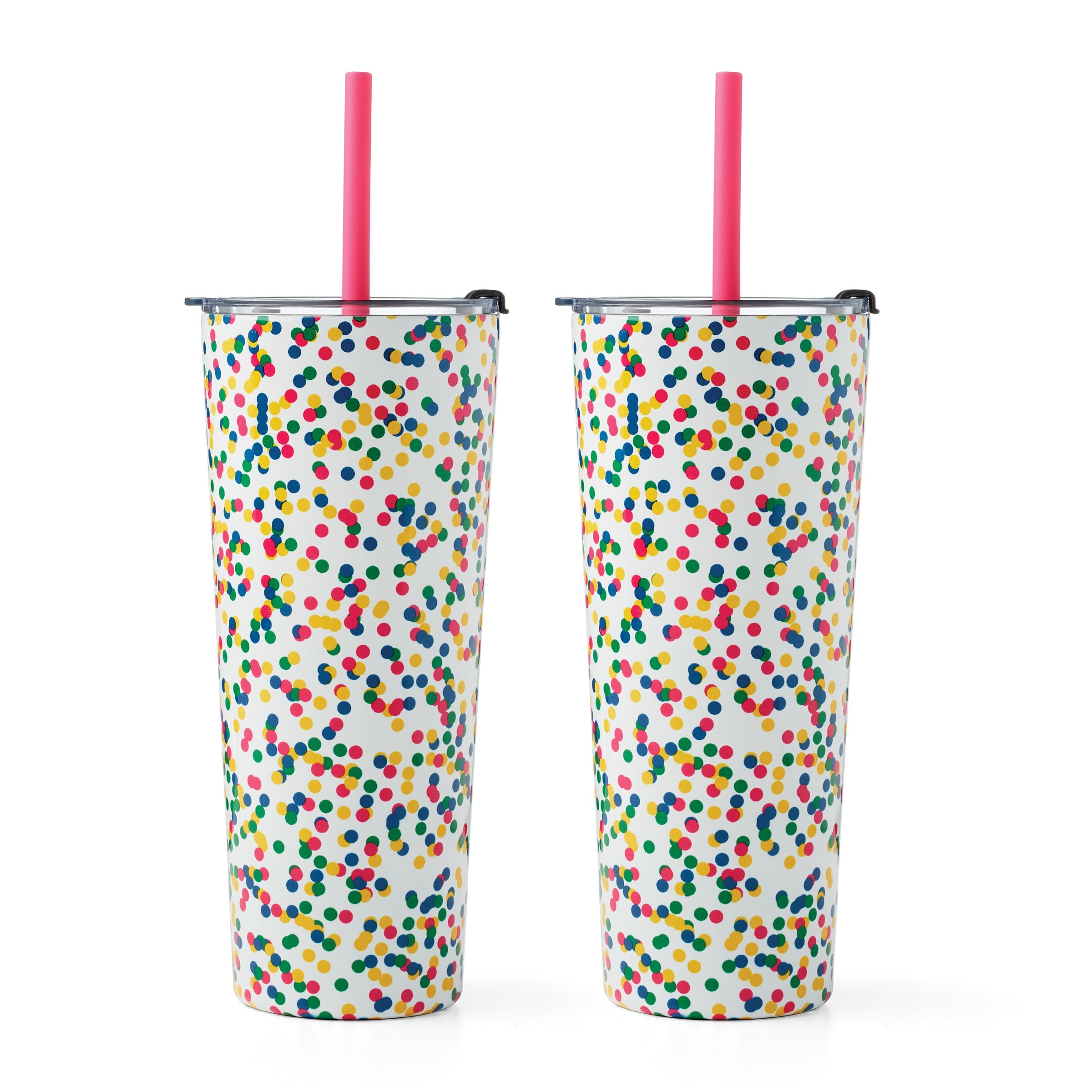 24 Oz Confetti Insulated Tumblers, Set Of 2