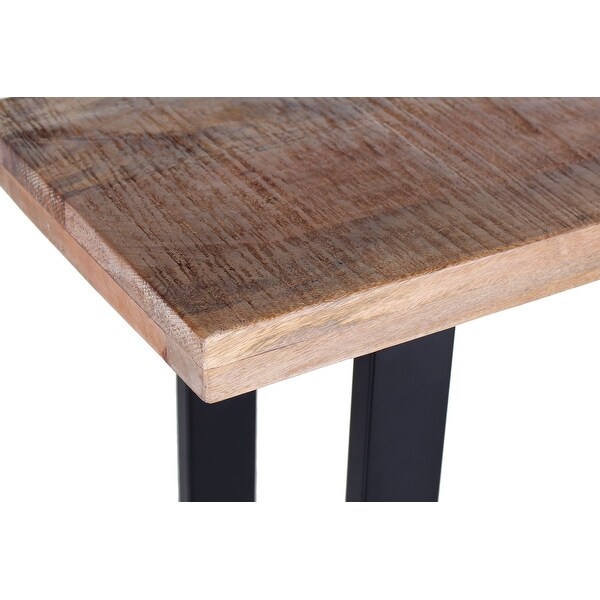 Kanda Mango Wood Modern Dining Console Table with Iron Base