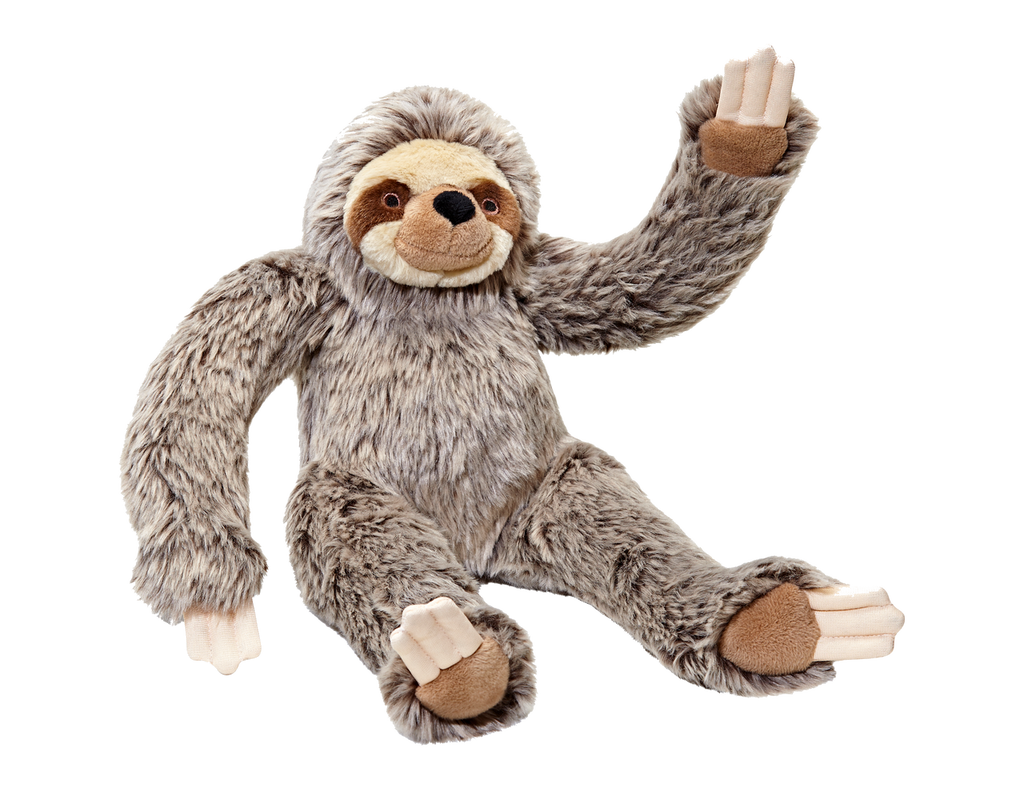 Fluff and Tuff Sloth Plush Dog Toy