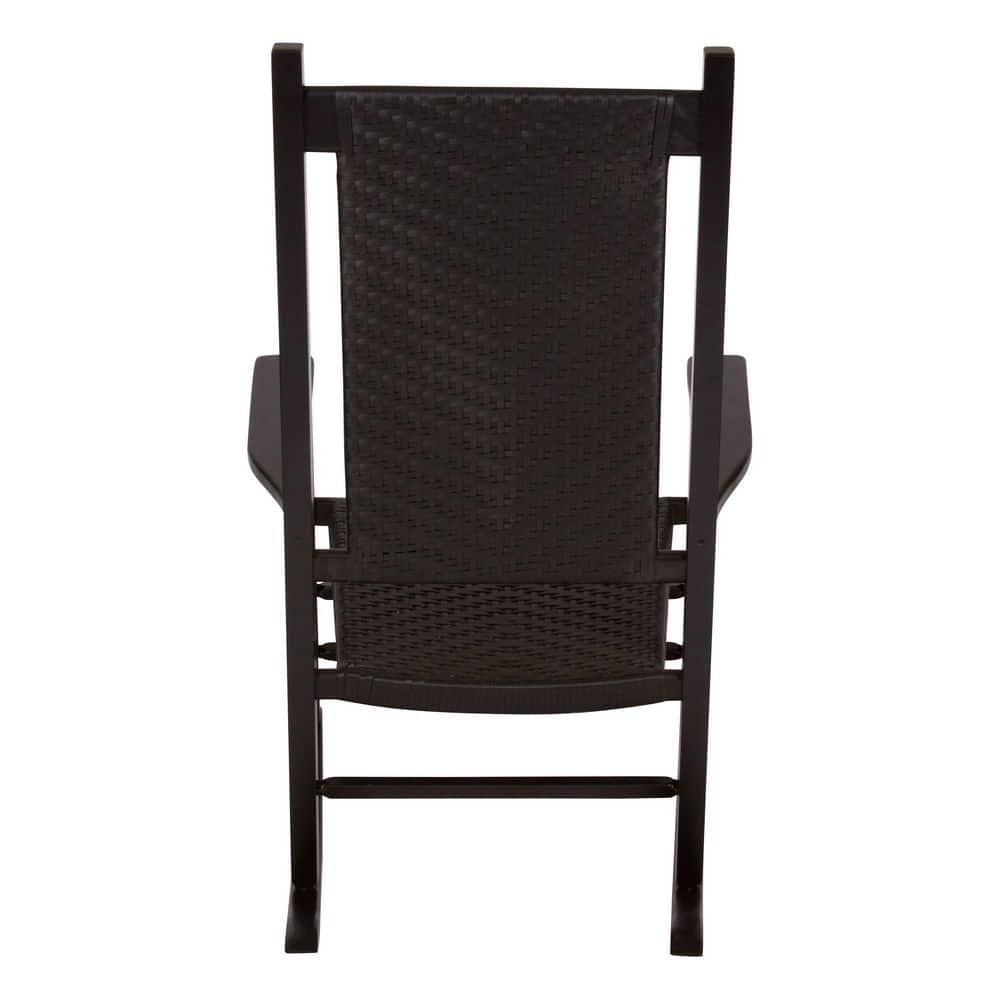 Shine Company Hampton Porch Rocker Black Wood Outdoor Rocking Chair