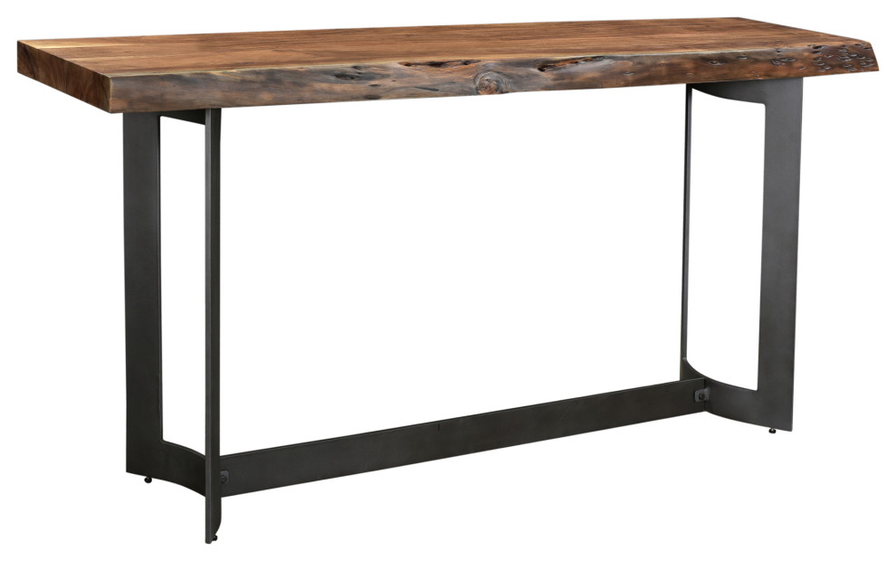 Industrial Bent Console Table Smoked   Brown   Industrial   Console Tables   by HedgeApple  Houzz