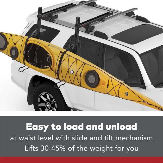 Yakima Showdown Load Assist 1 Kayak Or 2 Sup Board Capacity Roof Car Mount Rack For Vehicles With Heavy Duty Straps And Bow And Stern Tie Downs Black