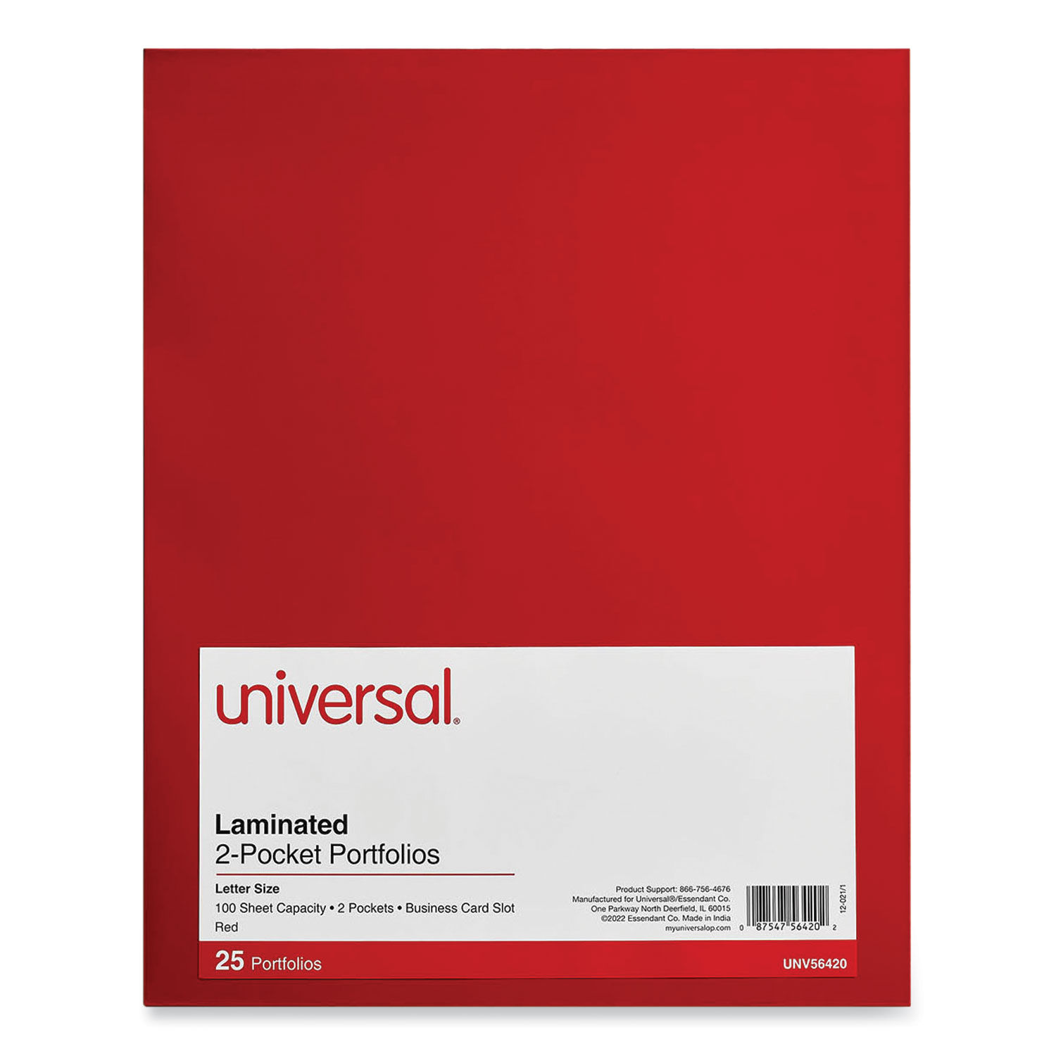 Laminated Two-Pocket Folder by Universalandreg; UNV56420