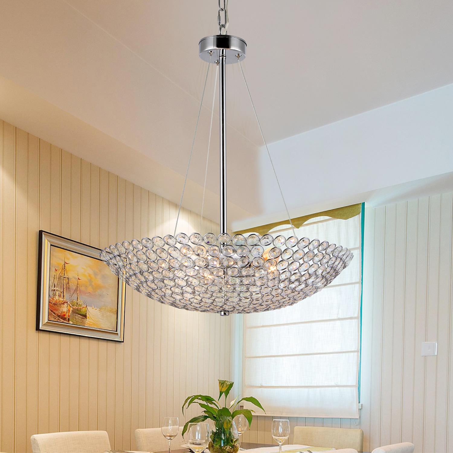 Gydha 5-Light 20-Inch Crystal Bowl Pendant