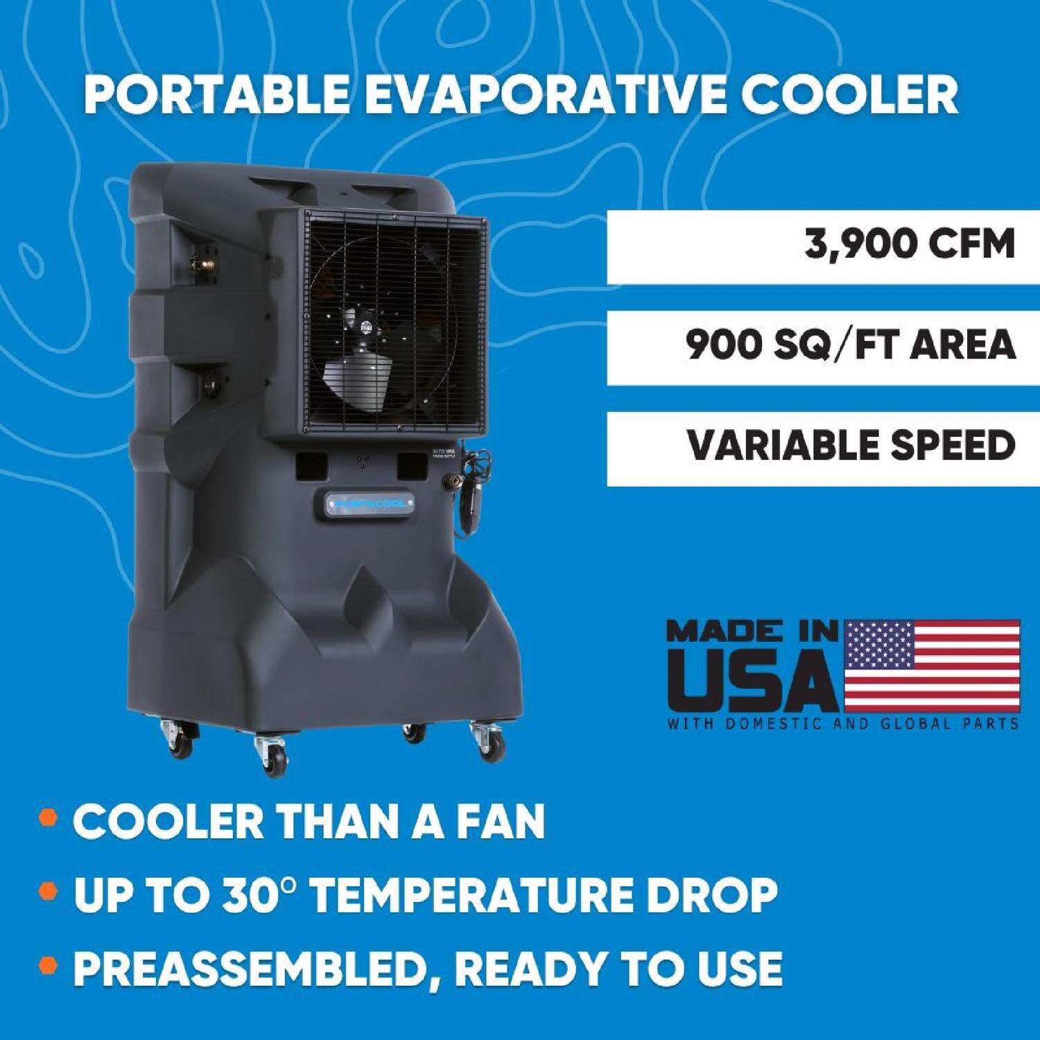 Portacool Cyclone 900 sq ft Portable Evaporative Cooler 3900 CFM