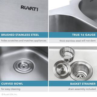 Ruvati 30 in. Single Bowl Undermount 16-Gauge Stainless Steel Kitchen Sink RVM4250